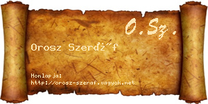 Orosz Szeráf névjegykártya